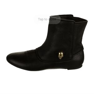 Alexander mcqueen leather crystal embellished boots.